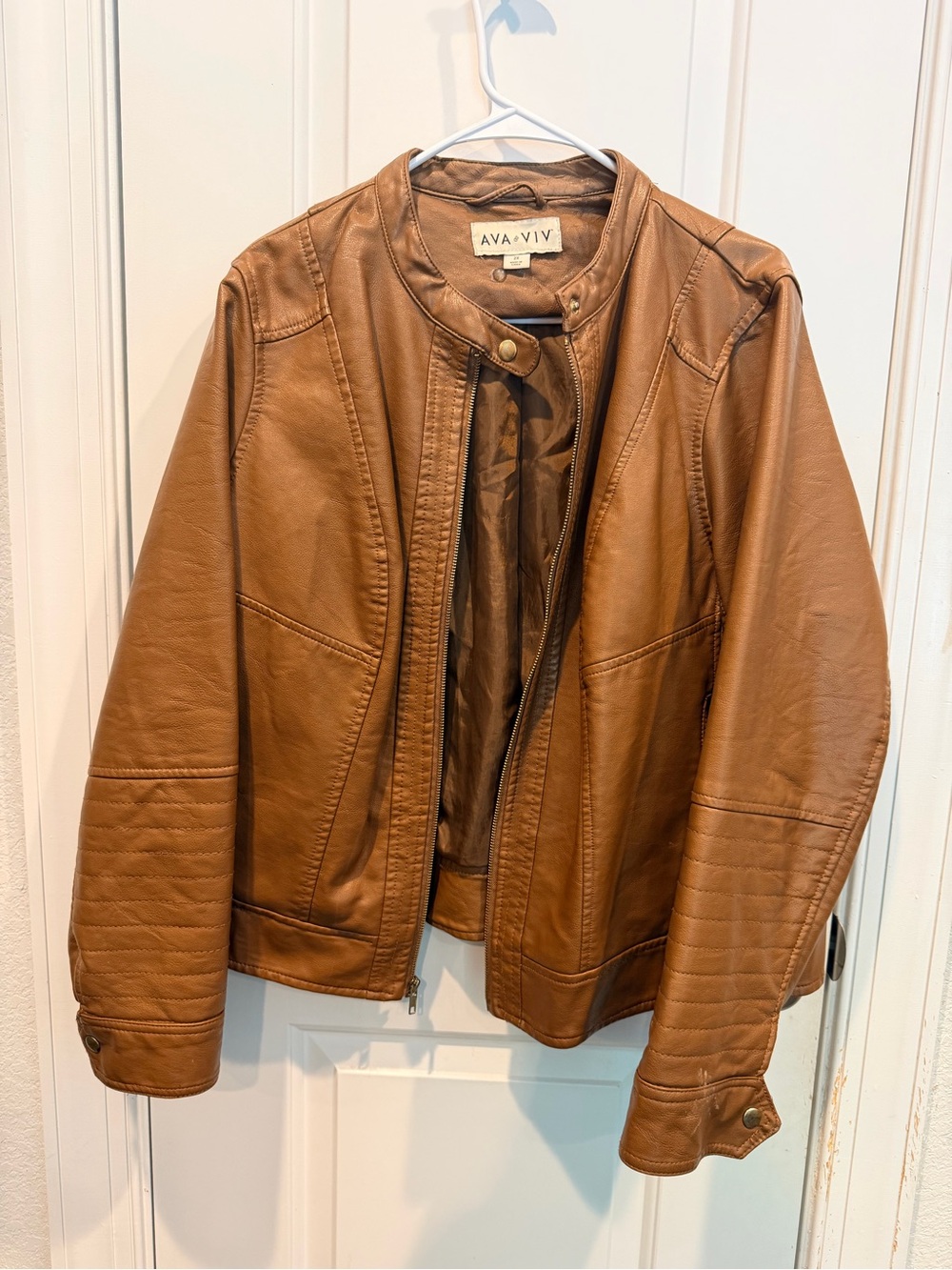 Ava & Viv Cognac Brown Moto Jacket